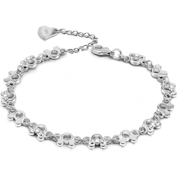 Women Silver Fashion Cute Mickey Bracelet Sterling Charm Jewelry Gift Birthday